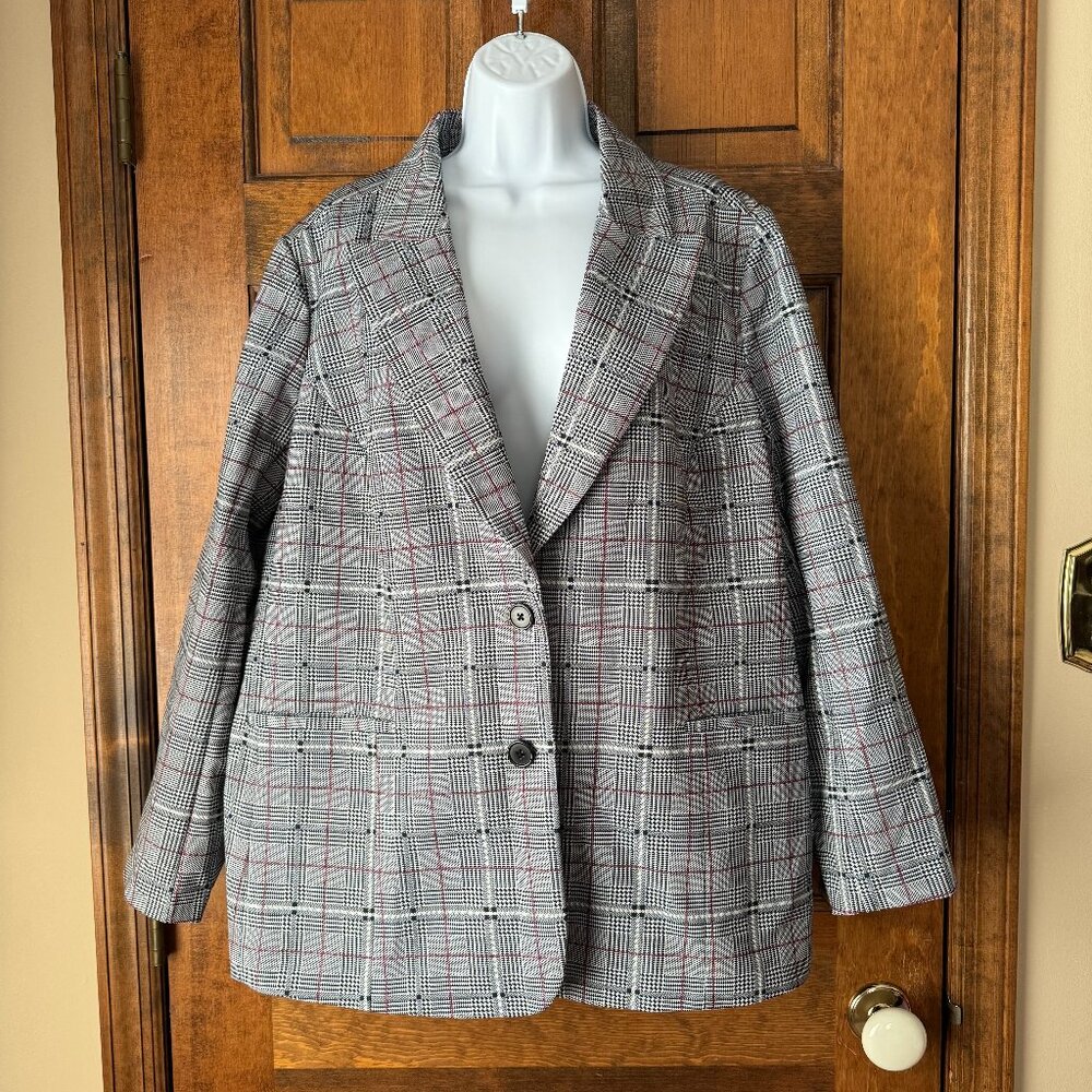 NWT DG2 by Diane Gilman Glenn Plaid Jacket Size 1X